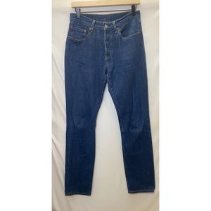Levis 501 high waist straight leg button fly jean